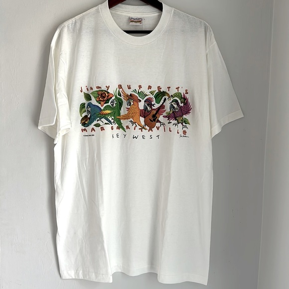 Vintage Other - VINTAGE Y2K JIMMY BUFFET PARROT KEY WEST DOUBLE GRAPHIC TSHIRT MENS XL